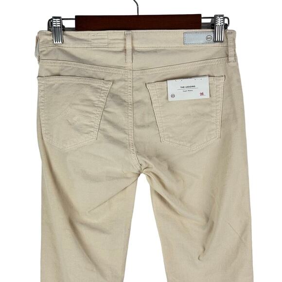 ADRIANO GOLDSCHMIED THE LEGGING SUPER SKINNY CORDUROY PANTS IN CREAM NWT SIZE 26 - Picture 4 of 16